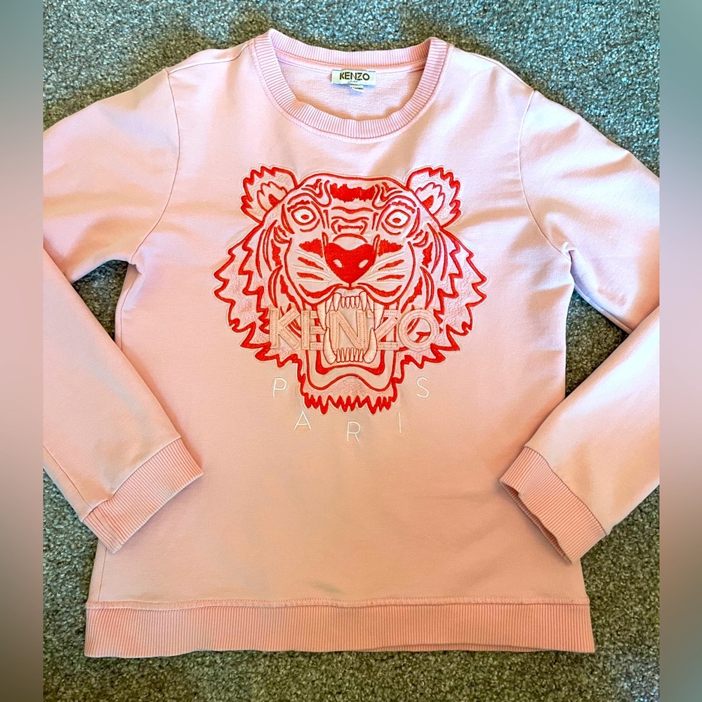 ⭐️Kenzo tiger print pink sweatshirt Age 10